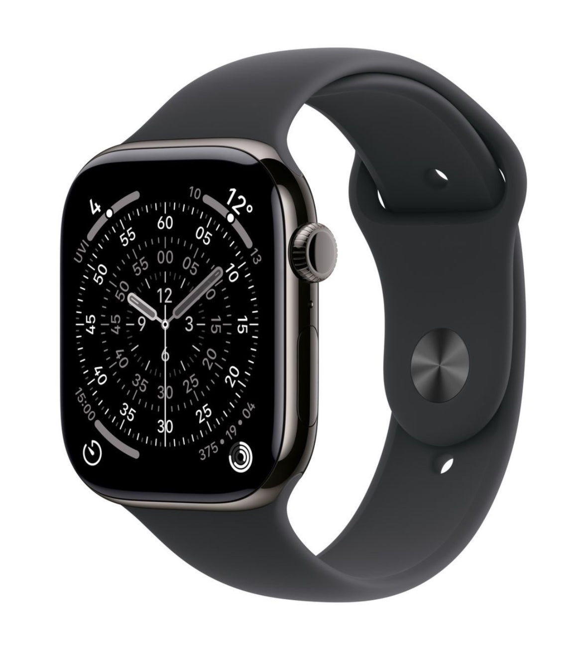 Apple Watch Series 11 GPS+Cell 46mm Slate Titanium with Black Sport Band